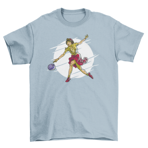 Woman playing bowling t-shirt