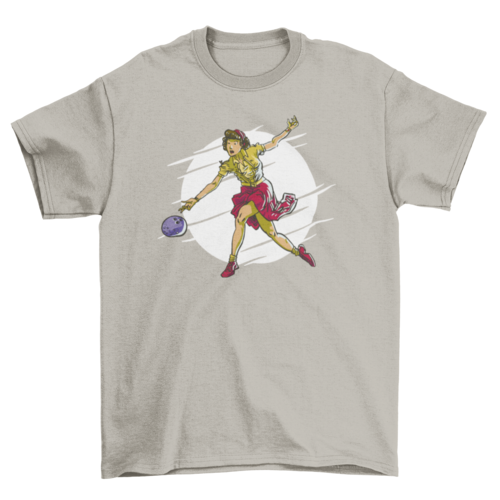 Camiseta mujer jugando bolos