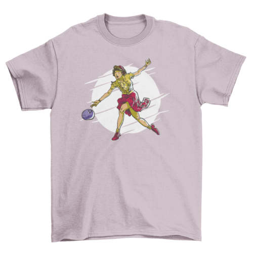 Woman playing bowling t-shirt