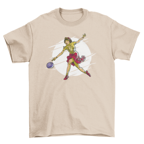 Woman playing bowling t-shirt