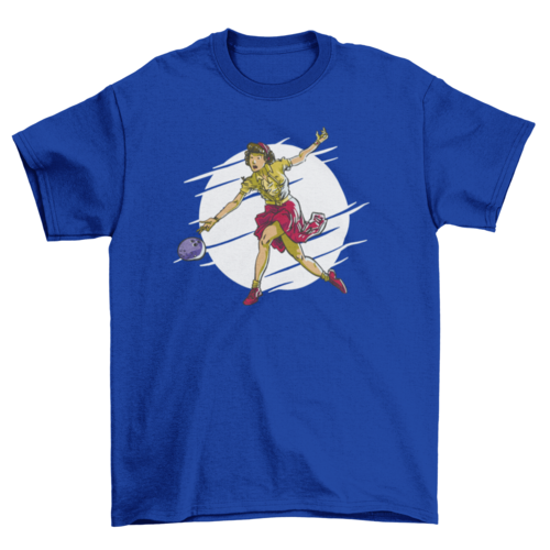 Woman playing bowling t-shirt