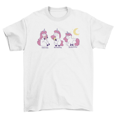 Camiseta de dibujos animados de criatura unicornio