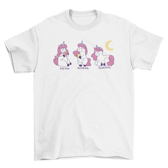 Camiseta de dibujos animados de criatura unicornio