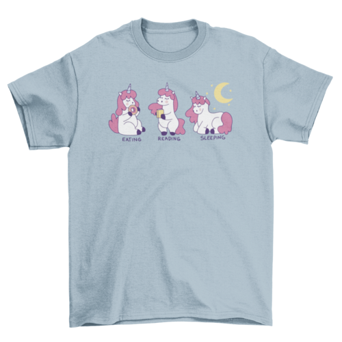 T-Shirt mit einhorn-kreatur-cartoon