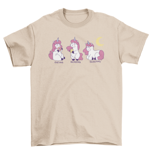 T-Shirt mit einhorn-kreatur-cartoon