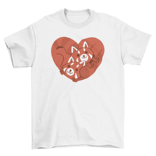 Red panda heart t-shirt