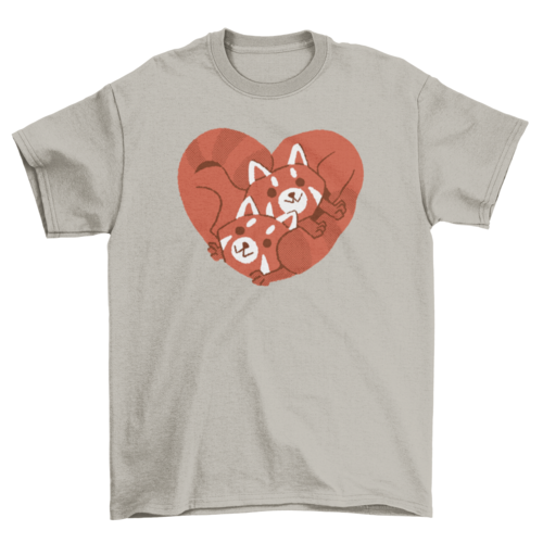 Red panda heart t-shirt