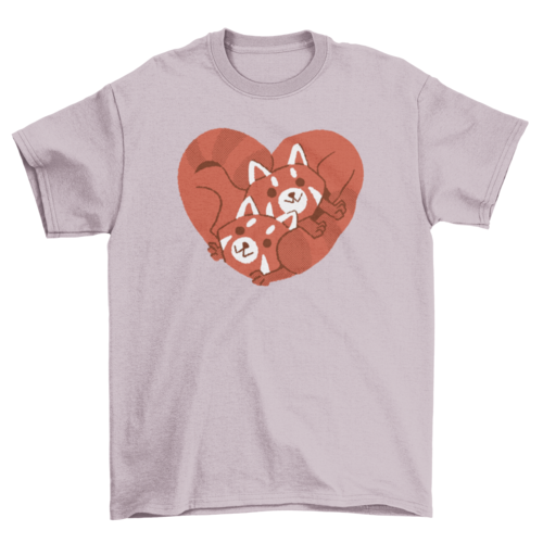 Camiseta corazón panda rojo