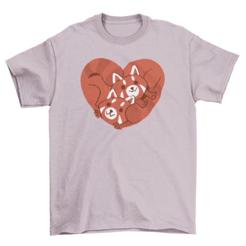 Red panda heart t-shirt