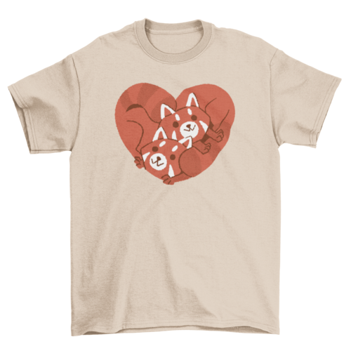 Red panda heart t-shirt