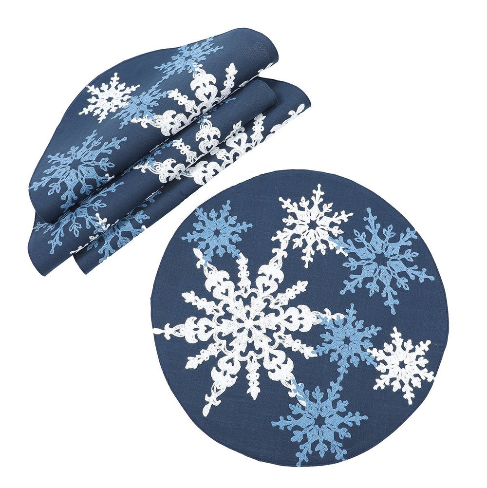 XD19802-Magical Snowflakes Crewel bestickte Weihnachts-Tischsets