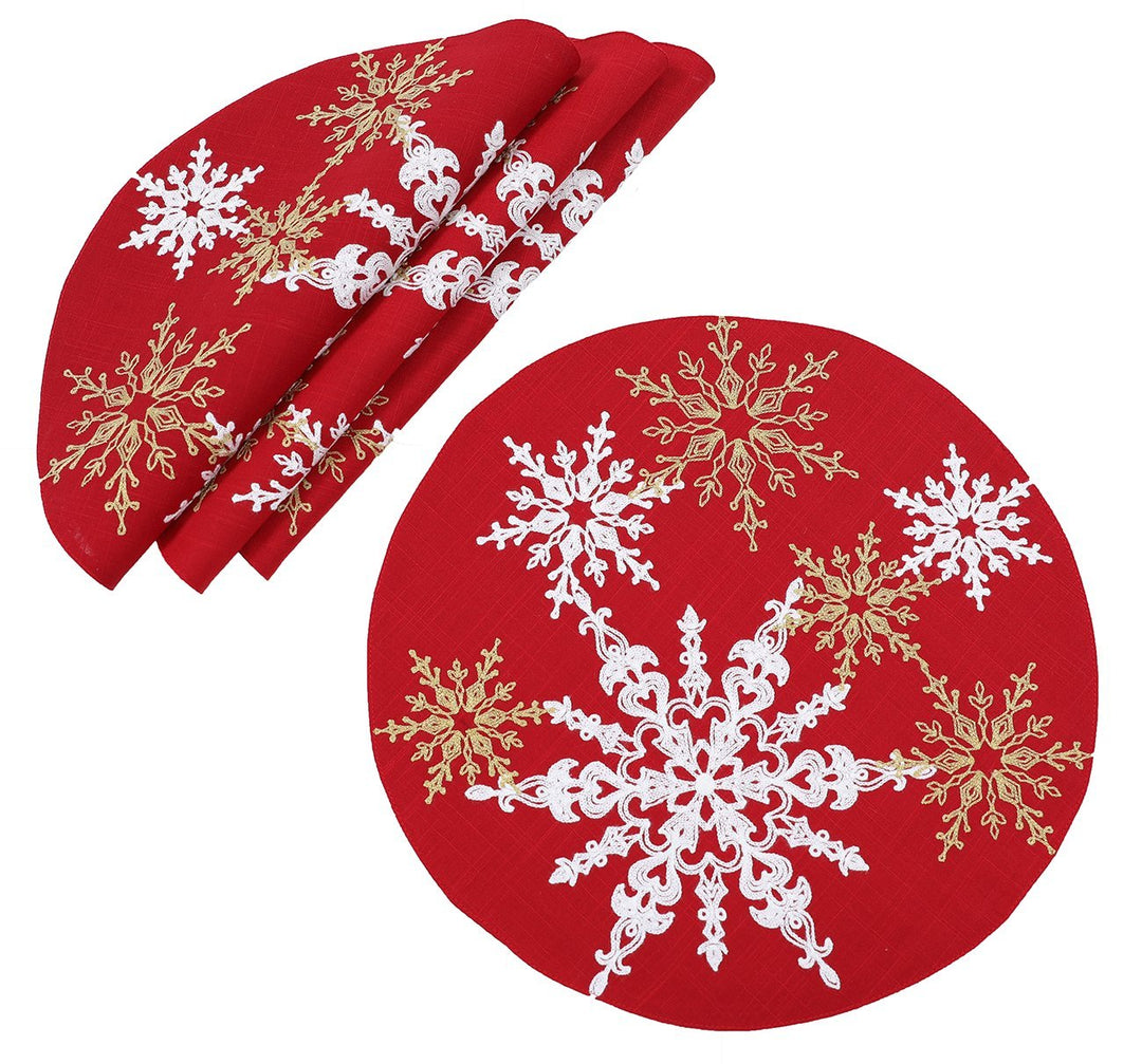 XD19802-Magical Snowflakes Crewel bestickte Weihnachts-Tischsets