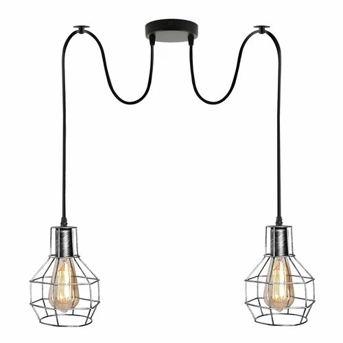 Retro Industrial 2 Way Indoor Ceiling Pendant Chandelier Hanging Light