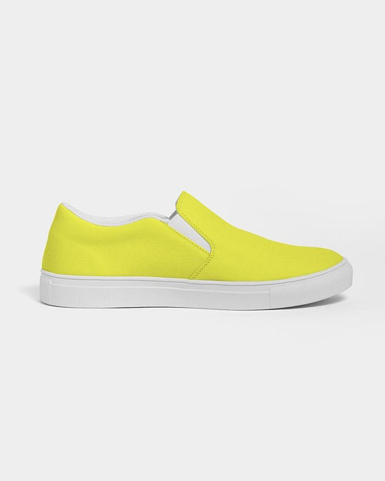 Womens Sneakers - Yellow Canvas Sports Shoes / Slip-on