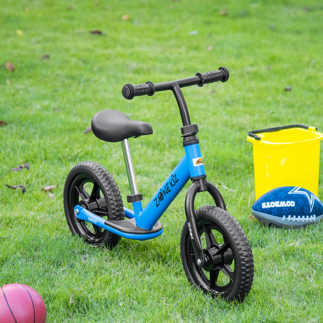 Qaba 12" Kids Balance Bike No Pedal Bicycle Adjustable Seat and