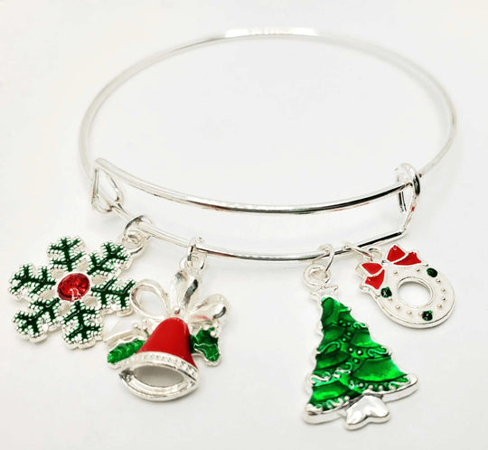 Weihnachts-Charm-Armband Silber