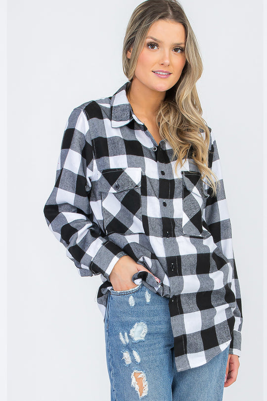 Oversize Boyfriend Plaid Checkered Flannel