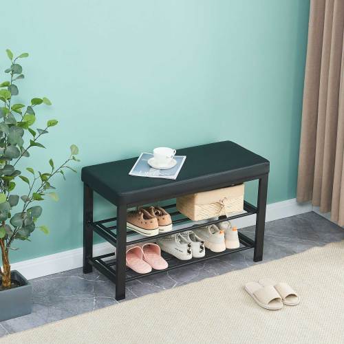 Bedroom storage bench with shelf shoes bench Shoes Shelf
