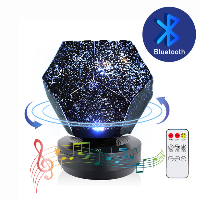 Altavoz Bluetooth Proyector de luz de estrella Lámpara LED estrellada de galaxia