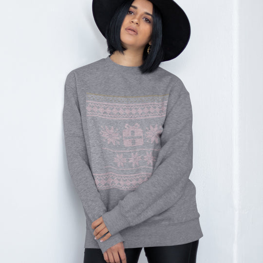 Damen-Sweatshirt mit weihnachtlicher Kunststickerei