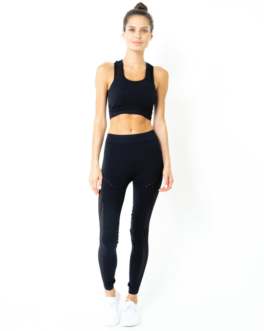 SALE! 50% OFF! Milano Leggings & Bra Set - BLACK [MADE IN ITALY]