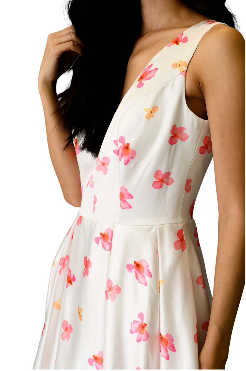 Vestido midi floral formal para mujer 