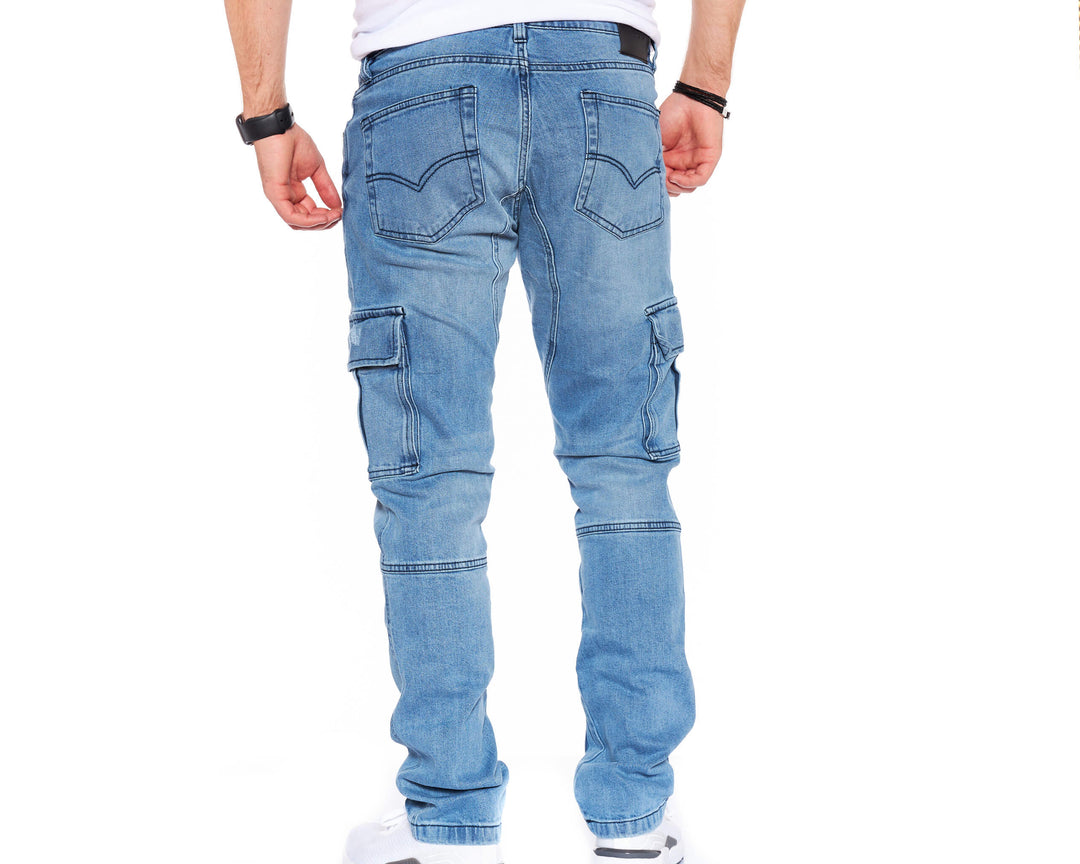 8003 - STYLEKO Cargo Jeans Hose Gürtelschlaufen 