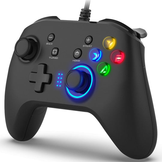 Controlador de juegos con cable Joystick Gamepad con doble vibración