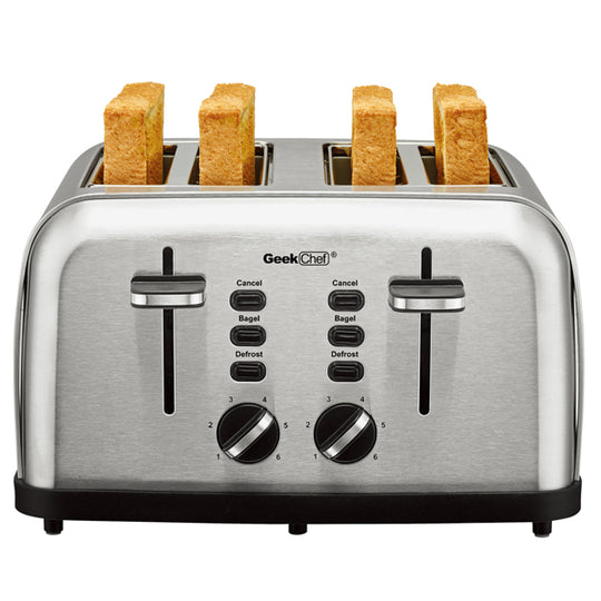 Mini-Toaster aus Edelstahl mit extra breitem Schlitz und Multifunktion 