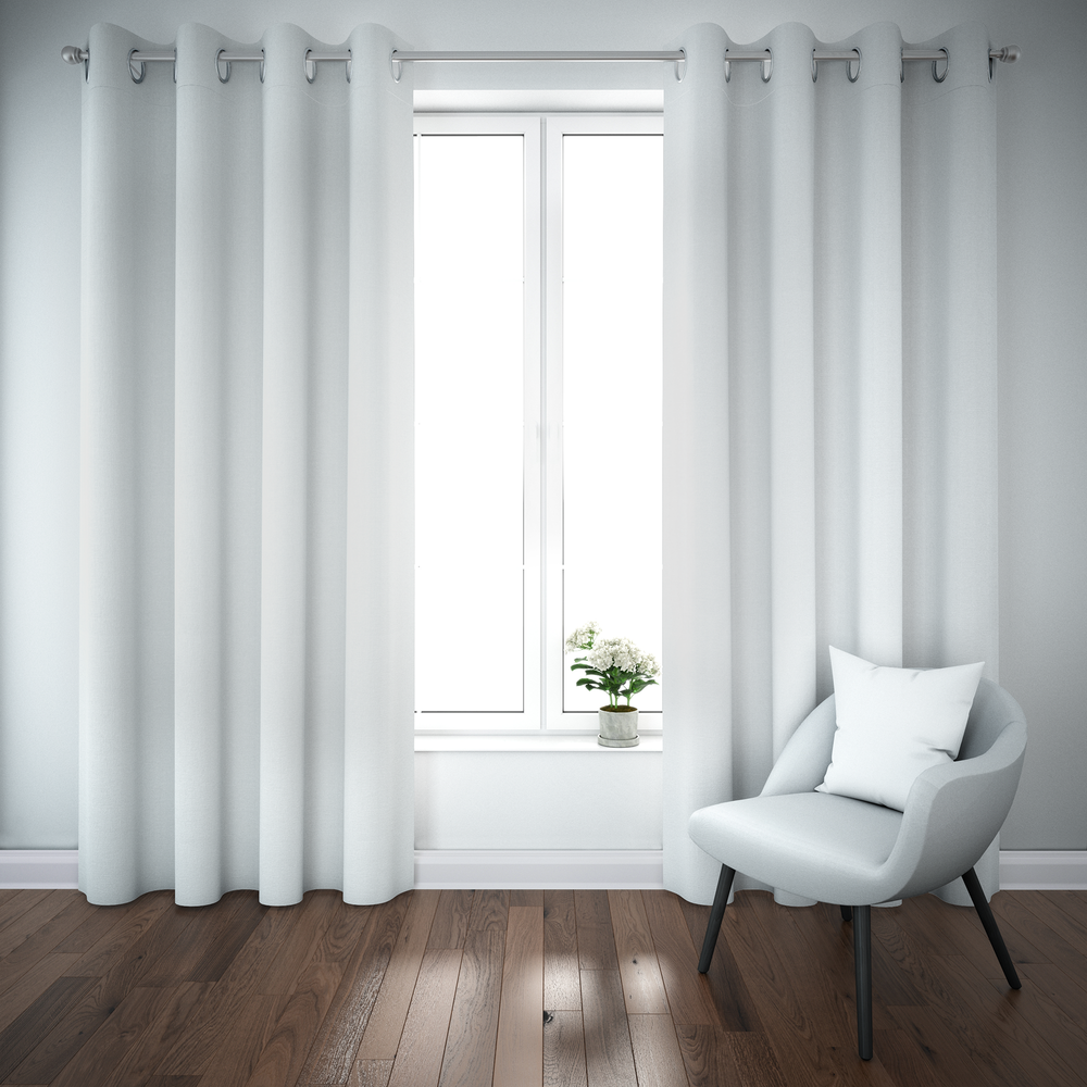 BLC - Cortinas opacas modernas de polialgodón en gris y blanco para habitación 