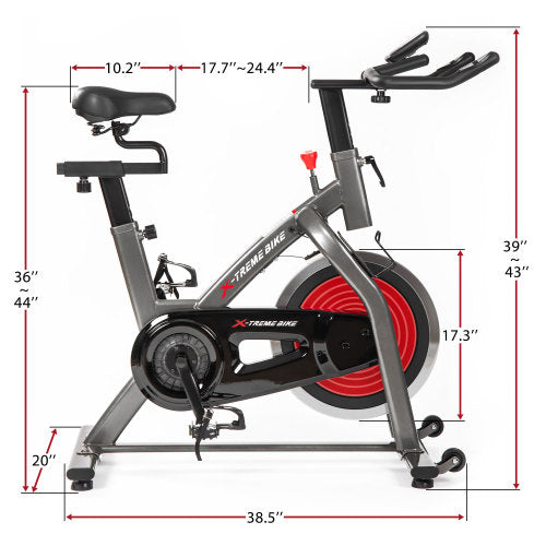 Indoor-Cycling-Fahrrad, 4-fach verstellbarer Lenker und Sitz, LCD-Monitor 