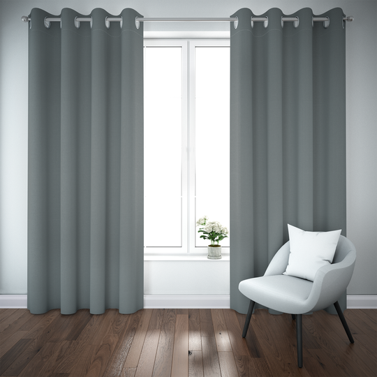 BLC - Cortinas opacas modernas de polialgodón en gris y blanco para habitación 