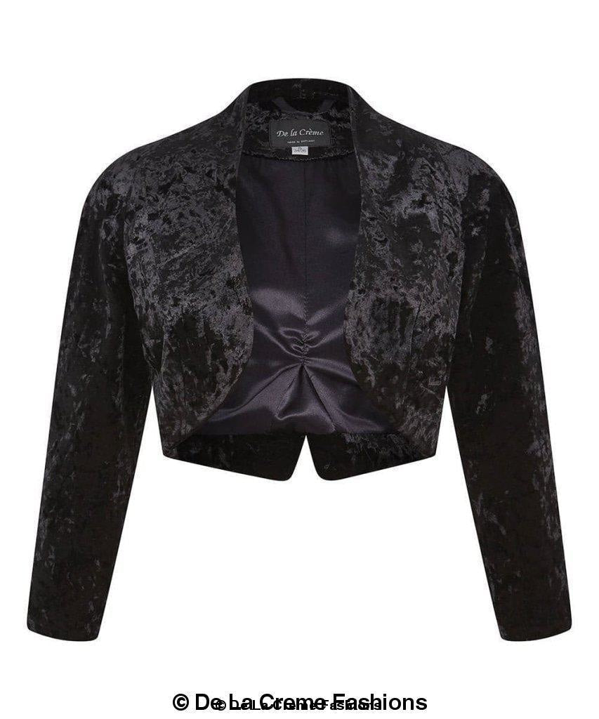 Open Front Velvet Bolero Shrug Top