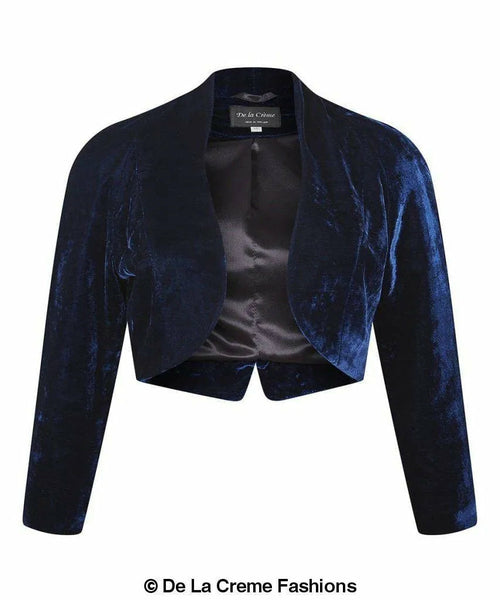 Open Front Velvet Bolero Shrug Top