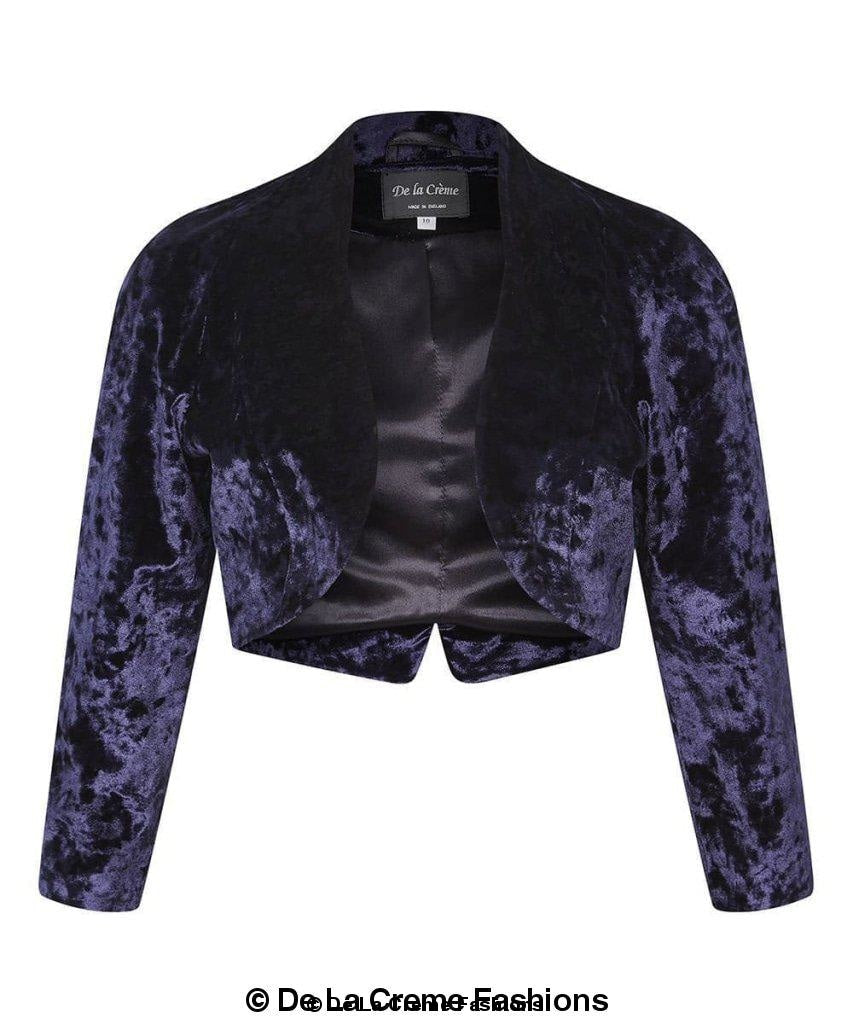 Open Front Velvet Bolero Shrug Top