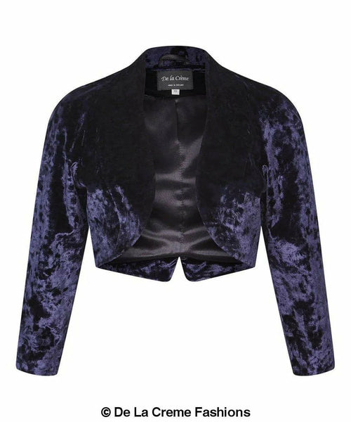 Open Front Velvet Bolero Shrug Top