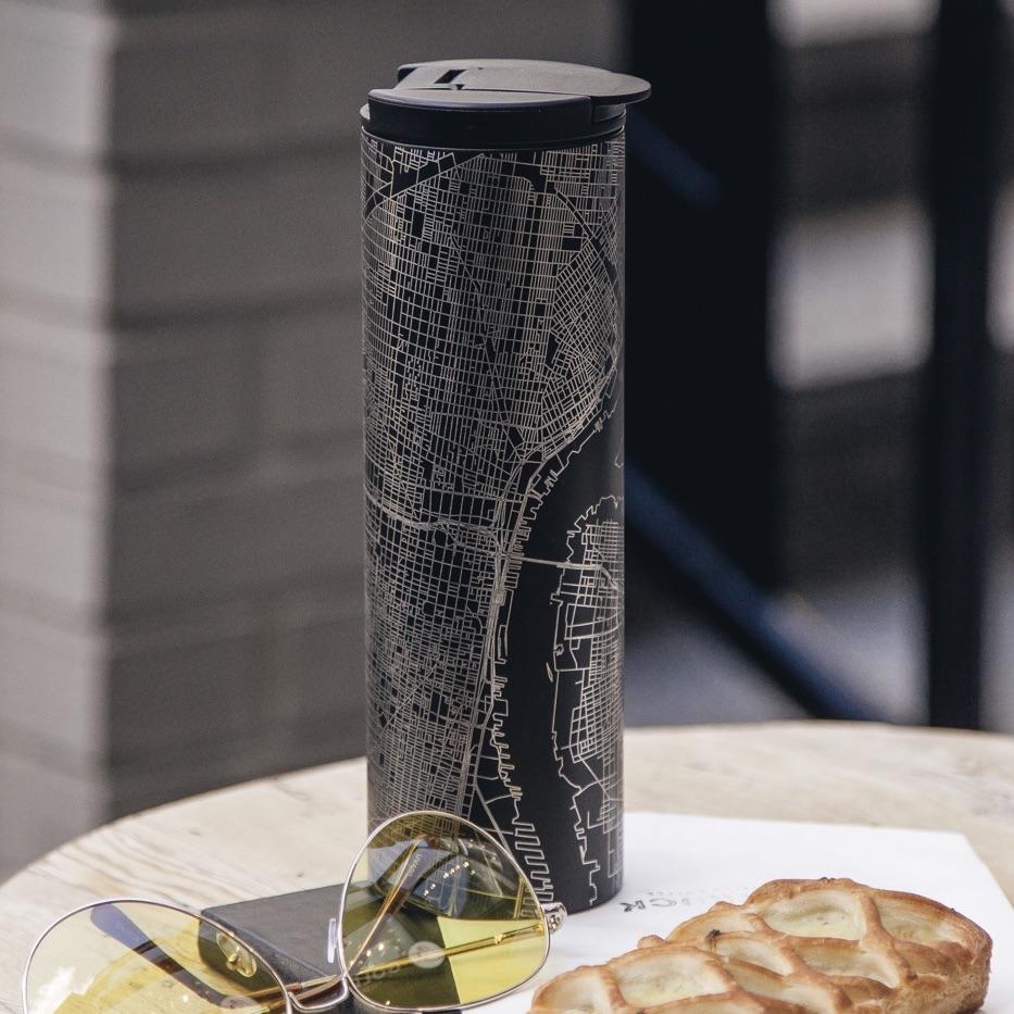 Durango - Colorado Engraved Map Tumbler in Matte Black