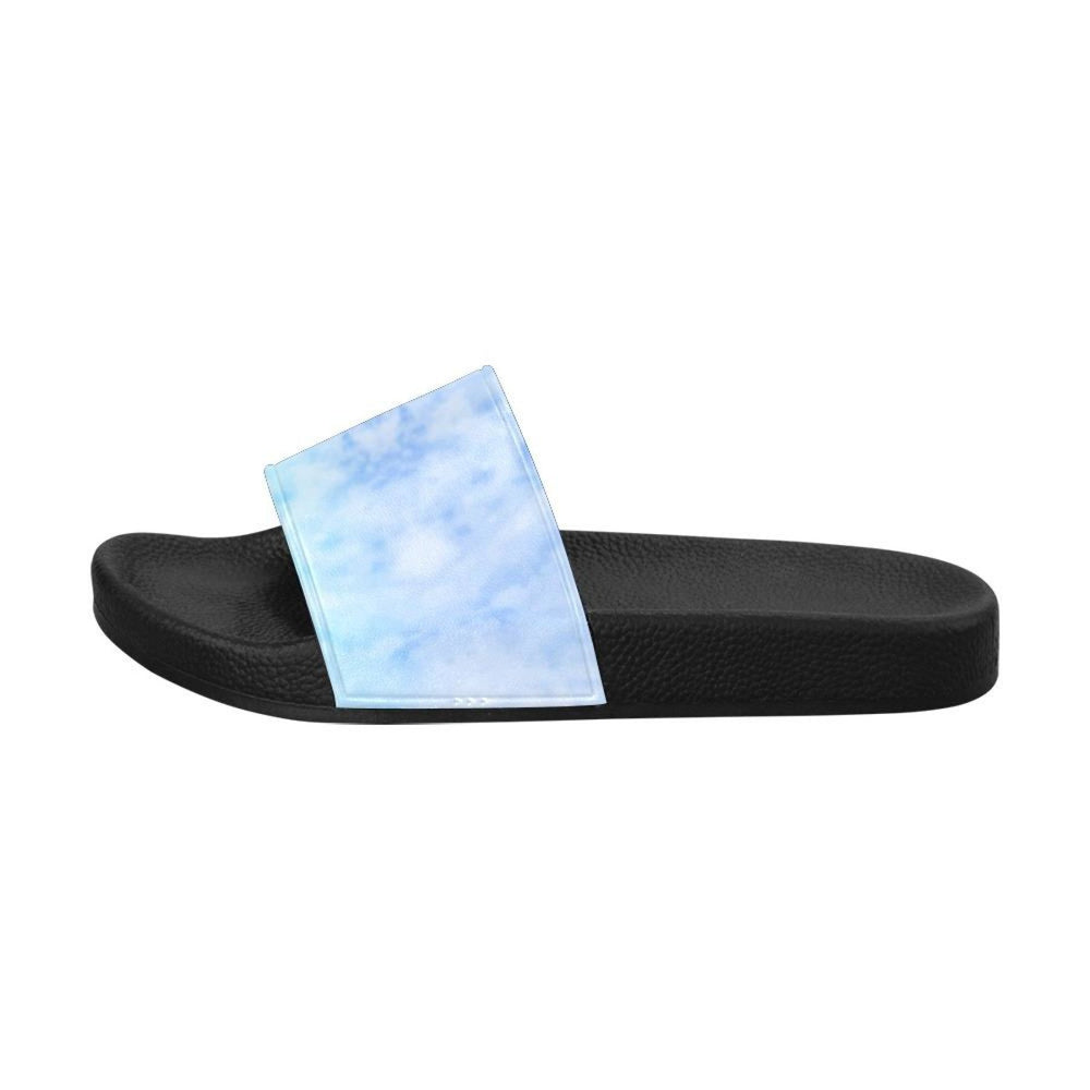 Chanclas para mujer, sandalias tipo chanclas, estampado de acuarela azul