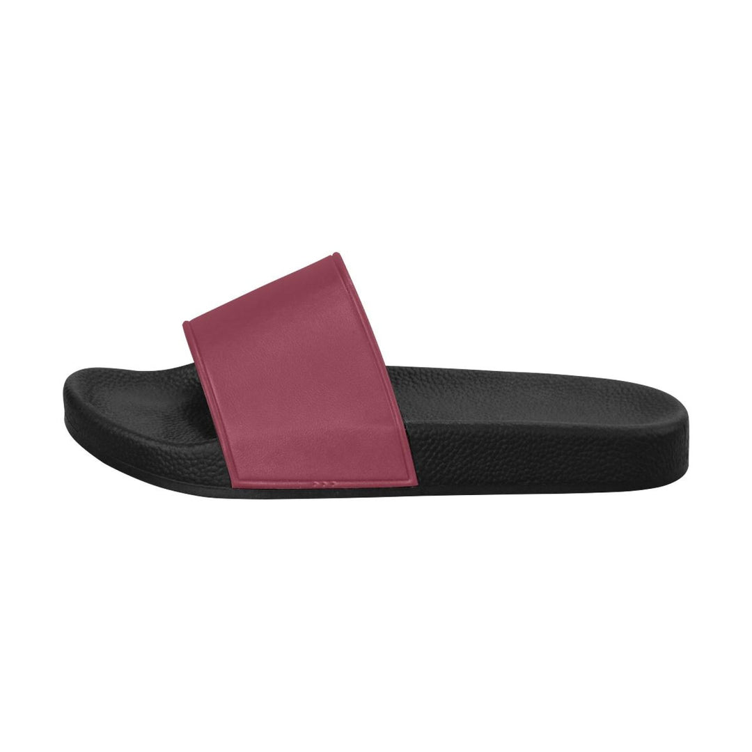 Womens Slides, Flip Flop Sandals, Dark Red