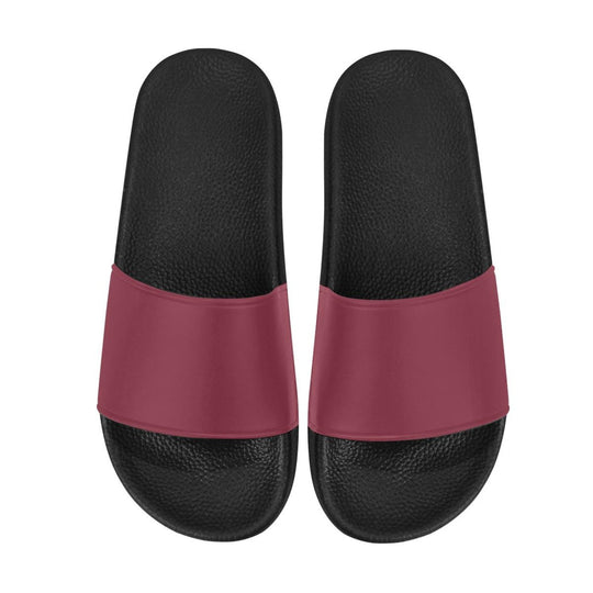 Womens Slides, Flip Flop Sandals, Dark Red