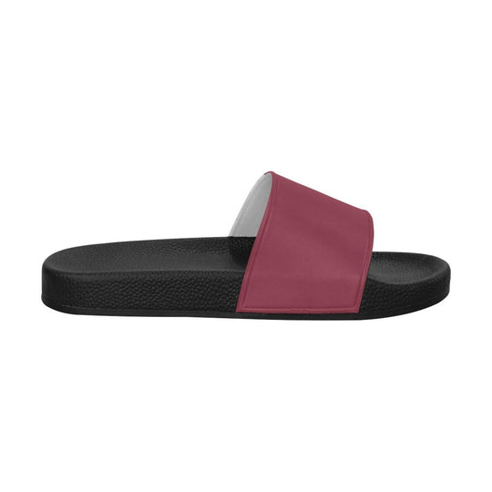 Womens Slides, Flip Flop Sandals, Dark Red