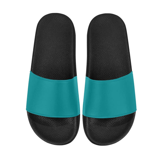 Damen-Slides, Flip-Flop-Sandalen, Blaugrün