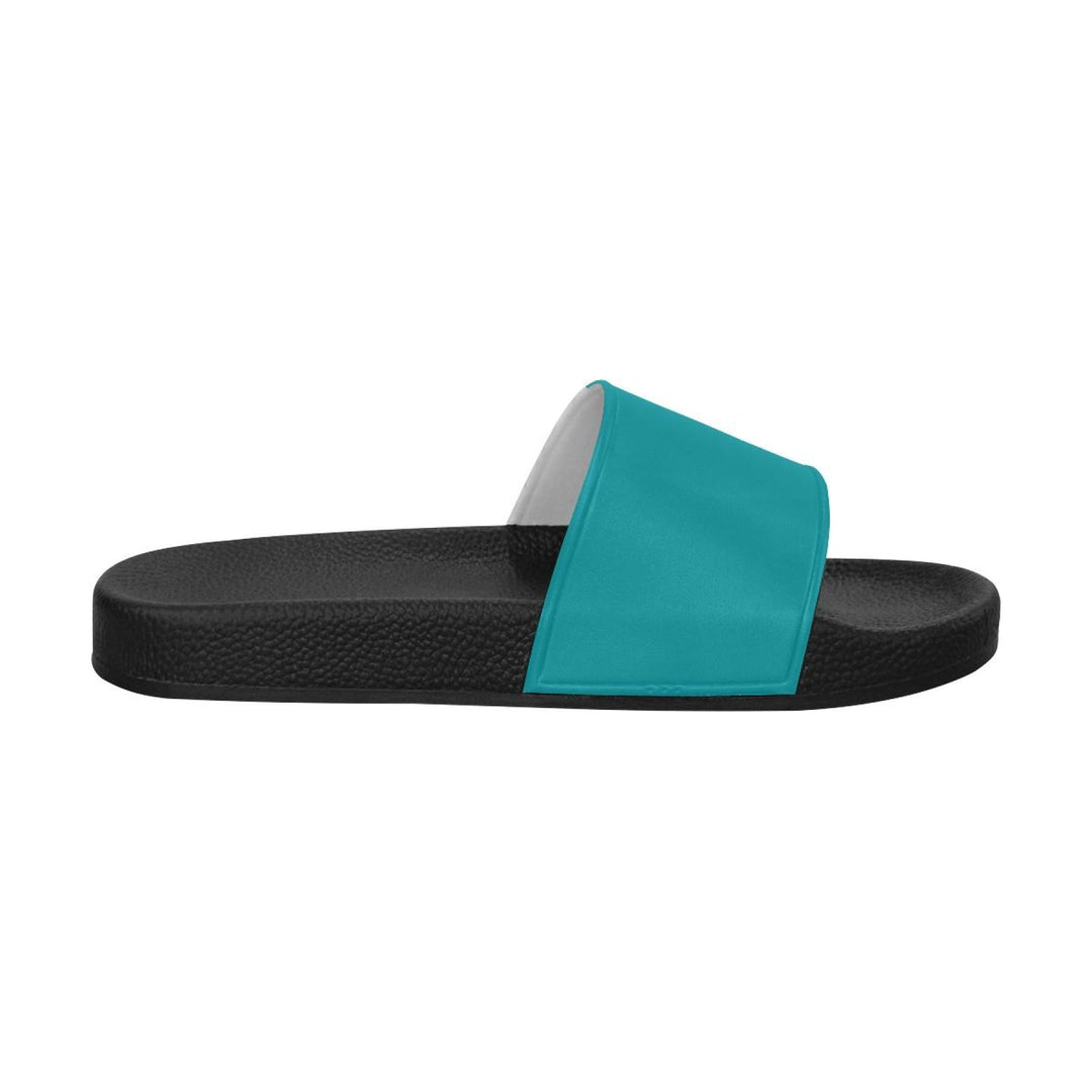 Womens Slides, Flip Flop Sandals, Teal Green