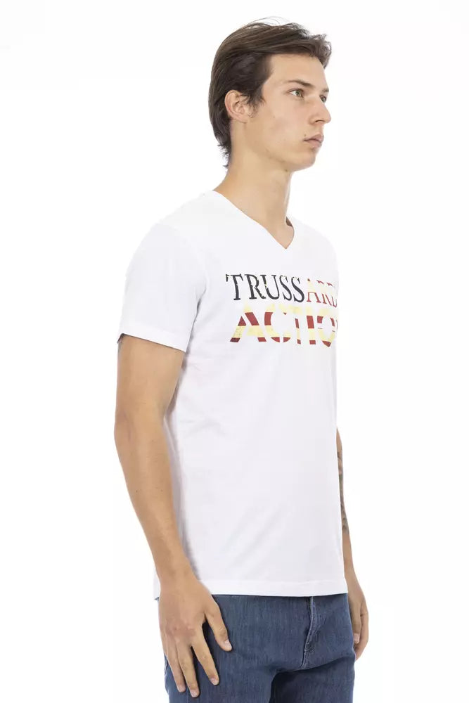 Trussardi Action T-Shirt aus weißer Baumwolle