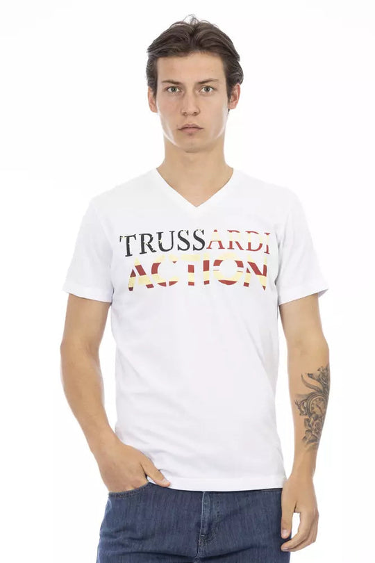 Trussardi Action T-Shirt aus weißer Baumwolle