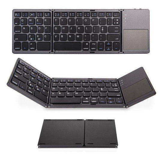 Teclado Bluetooth plegable Triple portátil inalámbrico Mini plegable