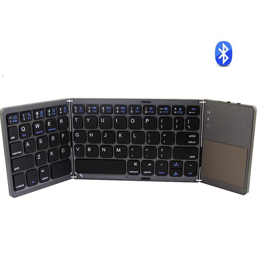 Tragbare, dreifach zusammenklappbare Bluetooth-Tastatur, kabellos, Mini, faltbar