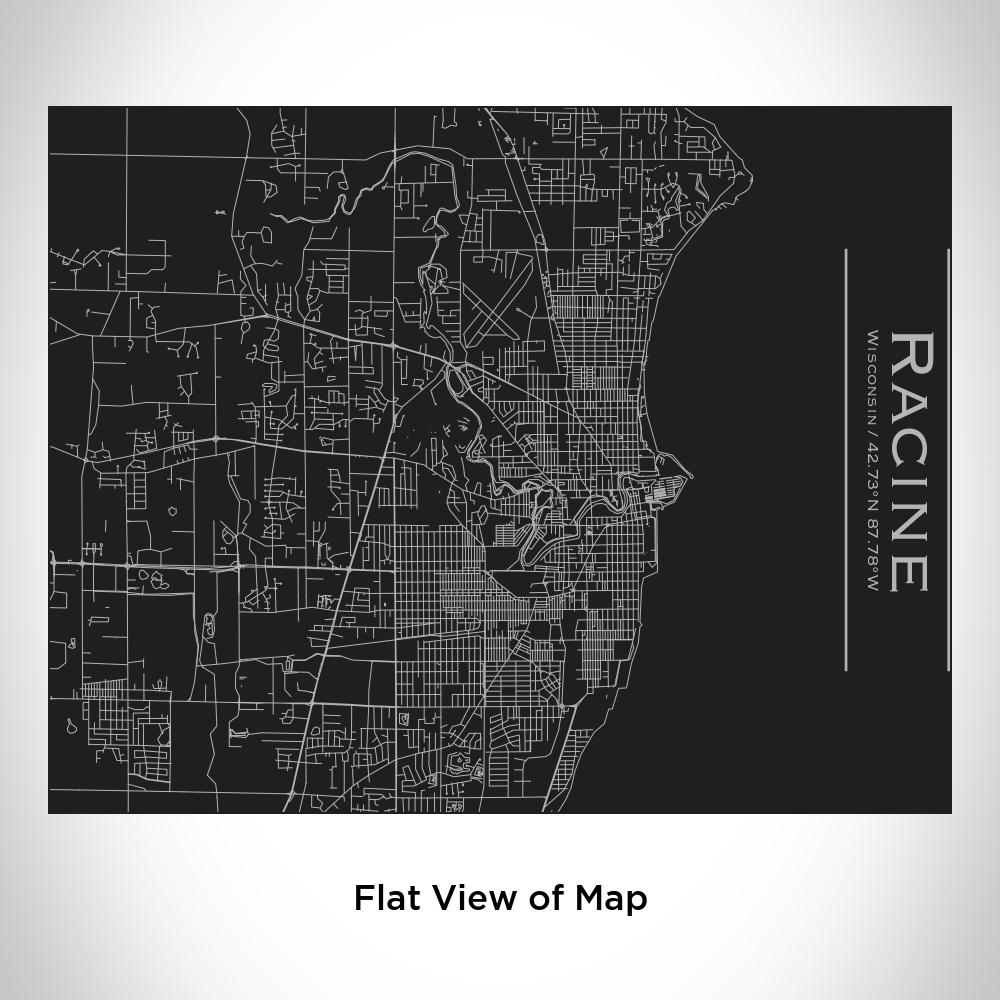 Racine - Botella con mapa de Wisconsin con tapa de bambú en negro mate