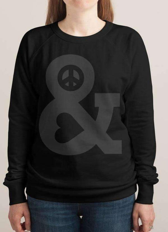 PEACE AND LOVE DAMEN-SWEAT-SHIRT