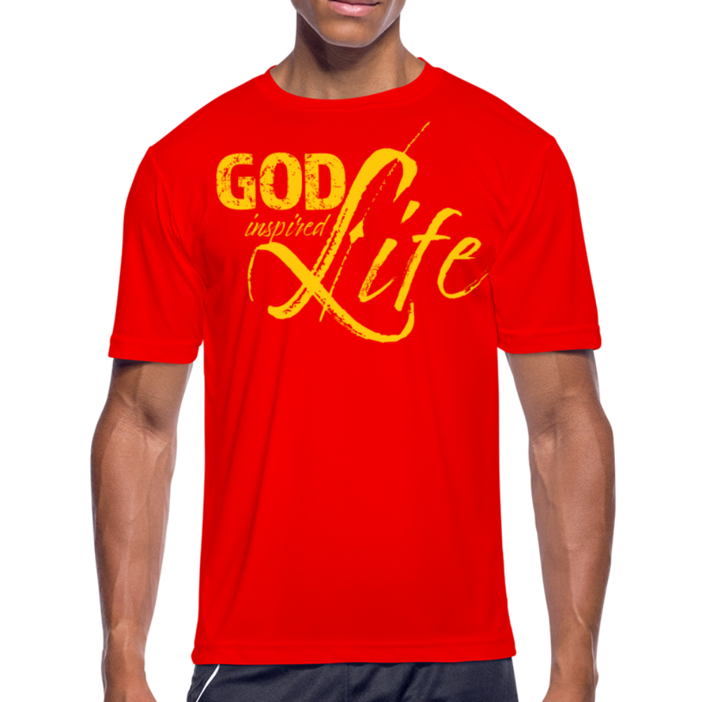 Feuchtigkeitsableitendes Performance-T-Shirt für Herren mit „God inSpired Life“-Grafik